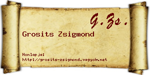 Grosits Zsigmond névjegykártya